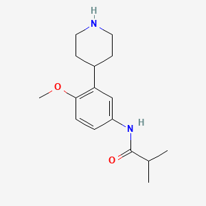 molecular formula C16H24N2O2 B8486503 Propanamide, N-[4-methoxy-3-(4-piperidinyl)phenyl]-2-methyl- 