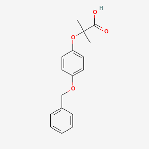 molecular formula C17H18O4 B8486521 2-(p-(Benzyloxy)phenoxy)-2-methylpropionic acid 