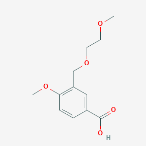 molecular formula C12H16O5 B8486530 4-Methoxy-3-(2-methoxy-ethoxymethyl)-benzoic acid 