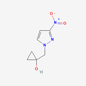 molecular formula C7H9N3O3 B8486549 1-(3-Nitro-pyrazol-1-ylmethyl)-cyclopropanol 
