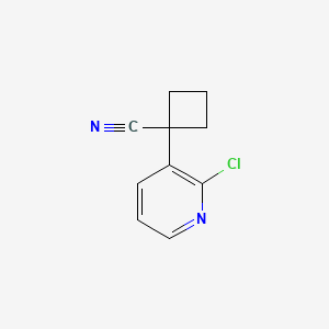 molecular formula C10H9ClN2 B8486612 1-(2-Chloropyridin-3-yl)cyclobutanecarbonitrile 