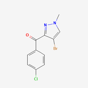 molecular formula C11H8BrClN2O B8486621 (4-bromo-1-methyl-1H-pyrazol-3-yl)(4-chlorophenyl)methanone 