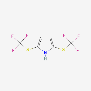 molecular formula C6H3F6NS2 B8486628 2,5-Bis[(trifluoromethyl)sulfanyl]-1H-pyrrole CAS No. 62665-35-4