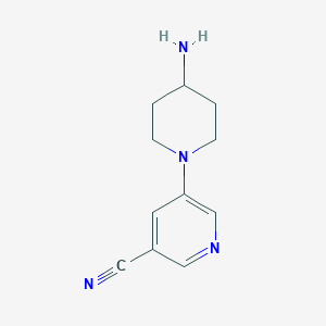 B8486690 5-(4-Amino-1-piperidinyl)-3-pyridinecarbonitrile CAS No. 676559-77-6