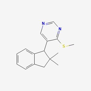 molecular formula C16H18N2S B8486699 5-(2,2-Dimethyl-2,3-dihydro-1H-inden-1-yl)-4-(methylsulfanyl)pyrimidine CAS No. 198338-79-3