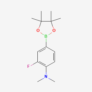 molecular formula C14H21BFNO2 B8486762 2-fluoro-N,N-dimethyl-4-(4,4,5,5-tetramethyl-1,3,2-dioxaborolan-2-yl)aniline 