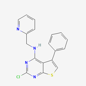molecular formula C18H13ClN4S B8486796 2-chloro-N-(2-pyridyl)methyl-5-phenylthieno[2,3-d]pyrimidin-4-ylamine 