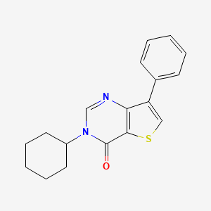 molecular formula C18H18N2OS B8486809 3-Cyclohexyl-7-phenylthieno[3,2-d]pyrimidin-4(3H)-one 