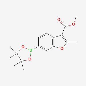 molecular formula C17H21BO5 B8486816 2-Methyl-6-(4,4,5,5-tetramethyl-[1,3,2]dioxaborolan-2-yl)-benzofuran-3-carboxylic acid methyl ester 
