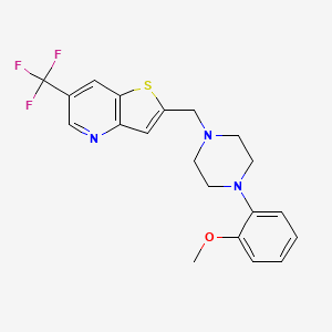 molecular formula C20H20F3N3OS B8486828 Thieno[3,2-b]pyridine,2-[[4-(2-methoxyphenyl)-1-piperazinyl]methyl]-6-(trifluoromethyl)- 