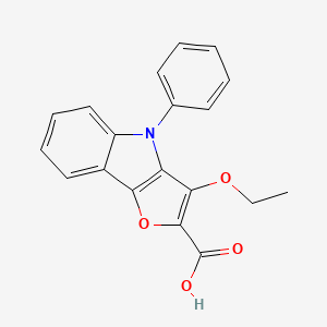 molecular formula C19H15NO4 B8486901 3-Ethoxy-4-phenyl-4H-furo[3,2-b]indole-2-carboxylic acid CAS No. 89224-83-9