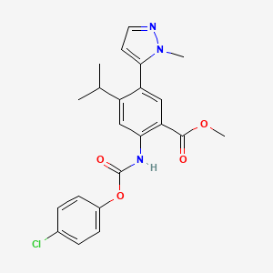 methyl 2-(((4-chlorophenoxy)carbonyl)amino)-4-isopropyl-5-(1-methyl-1H-pyrazol-5-yl)benzoate