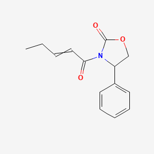 molecular formula C14H15NO3 B8486990 3-Pent-2-enoyl-4-phenyl-1,3-oxazolidin-2-one 
