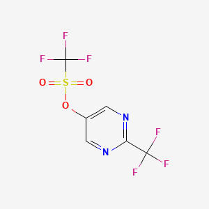 molecular formula C6H2F6N2O3S B8486997 2-(Trifluoromethyl)pyrimidin-5-yl trifluoromethanesulfonate 