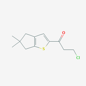 molecular formula C12H15ClOS B8487014 3-Chloro-1-(5,5-dimethyl-5,6-dihydro-4H-cyclopenta[b]thiophen-2-yl)propan-1-one 