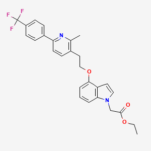 1h-Indole-1-acetic acid,4-[2-[2-methyl-6-[4-(trifluoromethyl)phenyl]-3-pyridinyl]ethoxy]-,ethyl ester
