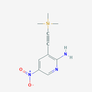 molecular formula C10H13N3O2Si B8487062 5-Nitro-3-trimethylsilanylethynyl-pyridin-2-ylamine 