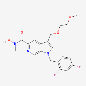 molecular formula C20H21F2N3O4 B8487076 1h-Pyrrolo[2,3-c]pyridine-5-carboxamide,1-[(2,4-difluorophenyl)methyl]-n-hydroxy-3-[(2-methoxyethoxy)methyl]-n-methyl- 