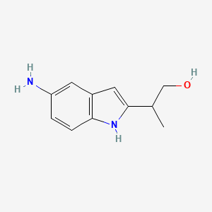 molecular formula C11H14N2O B8487139 2-(5-amino-1H-indol-2-yl)propan-1-ol 