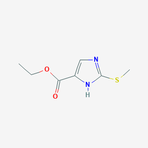 molecular formula C7H10N2O2S B8487264 ethyl 2-(methylthio)-1H-imidazole-4-carboxylate 