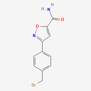 molecular formula C11H9BrN2O2 B8487347 3-(4-Bromomethyl-phenyl)-isoxazole-5-carboxylic acid amide CAS No. 1613166-38-3
