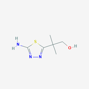 molecular formula C6H11N3OS B8487382 2-(5-Amino-1,3,4-thiadiazol-2-yl)-2-methyl-propan-1-ol 