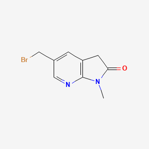 molecular formula C9H9BrN2O B8487534 2h-Pyrrolo[2,3-b]pyridin-2-one,5-(bromomethyl)-1,3-dihydro-1-methyl- 
