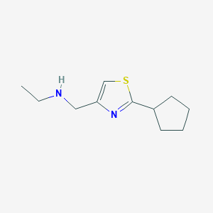 molecular formula C11H18N2S B8487537 2-Cyclopentyl-4-(((N-ethyl)amino)methyl)thiazole 