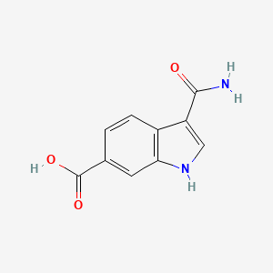 molecular formula C10H8N2O3 B8487541 3-carbamoyl-1H-indole-6-carboxylic acid 