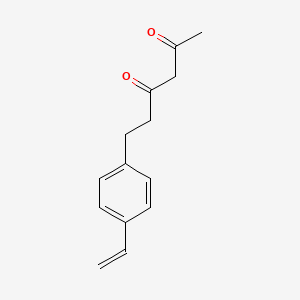 molecular formula C14H16O2 B8487557 6-(4-Ethenylphenyl)hexane-2,4-dione CAS No. 59990-76-0
