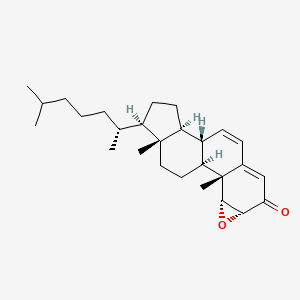 molecular formula C27H40O2 B8487565 1alpha,2alpha-Epoxycholesta-4,6-dien-3-one CAS No. 28893-44-9