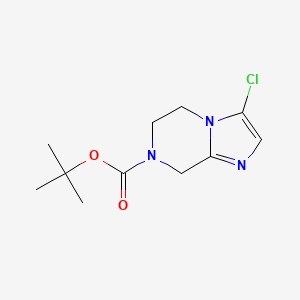 molecular formula C11H16ClN3O2 B8487597 tert-butyl 3-chloro-5H,6H,7H,8H-imidazo[1,2-a]pyrazine-7-carboxylate 