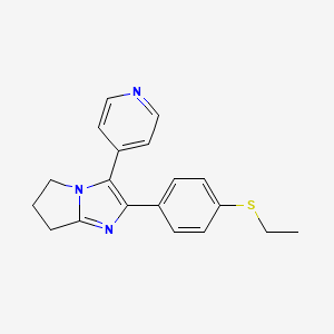 molecular formula C19H19N3S B8487618 5h-Pyrrolo[1,2-a]imidazole,2-[4-(ethylthio)phenyl]-6,7-dihydro-3-(4-pyridinyl)- 