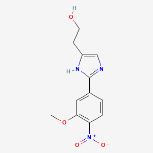 molecular formula C12H13N3O4 B8487628 2-[2-(3-methoxy-4-nitro-phenyl)-1H-imidazol-4-yl]-ethanol 