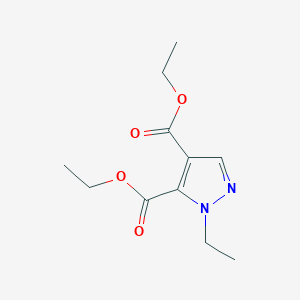 molecular formula C11H16N2O4 B8487673 2-Ethyl-2H-pyrazole-3,4-dicarboxylic acid diethyl ester 