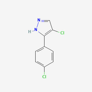 molecular formula C9H6Cl2N2 B8487703 4-chloro-3-(4-chlorophenyl)-1H-pyrazole 