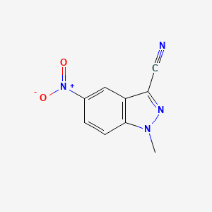 molecular formula C9H6N4O2 B8487710 1-methyl-5-nitro-1H-indazole-3-carbonitrile 