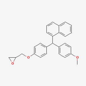 molecular formula C27H24O3 B8487763 Oxirane, [[4-[(4-methoxyphenyl)-1-naphthalenylmethyl]phenoxy]methyl]- CAS No. 586949-88-4