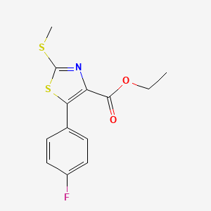 molecular formula C13H12FNO2S2 B8487791 Ethyl 5-(4-fluorophenyl)-2-(methylthio)thiazole-4-carboxylate 
