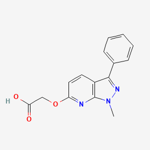 molecular formula C15H13N3O3 B8487797 2-(1-methyl-3-phenyl-1H-pyrazolo[3,4-b]pyridin-6-yloxy)acetic acid 