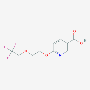 molecular formula C10H10F3NO4 B8487879 6-(2-(2,2,2-Trifluoroethoxy)ethoxy)nicotinic acid 