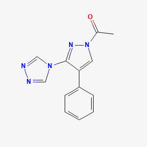 molecular formula C13H11N5O B8487885 1-[4-Phenyl-3-(4H-1,2,4-triazol-4-yl)-1H-pyrazol-1-yl]ethan-1-one CAS No. 62538-06-1