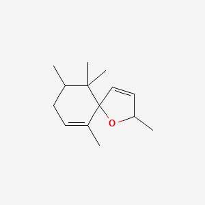 molecular formula C14H22O B8487900 2,6,9,10,10-Pentamethyl-1-oxaspiro[4.5]deca-3,6-diene CAS No. 63128-04-1