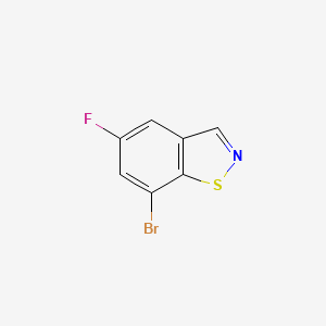 molecular formula C7H3BrFNS B8487914 7-Bromo-5-fluoro-1,2-benzothiazole 