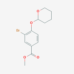 molecular formula C13H15BrO4 B8488121 Methyl 3-bromo-4-(tetrahydro-2H-pyran-2-yloxy)benzoate 