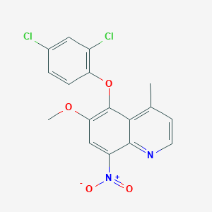 molecular formula C17H12Cl2N2O4 B8488141 5-(2,4-Dichlorophenoxy)-6-methoxy-4-methyl-8-nitroquinoline CAS No. 82333-38-8