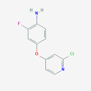 molecular formula C11H8ClFN2O B8488148 4-(2-Chloropyridin-4-yloxy)-2-fluorobenzenamine 
