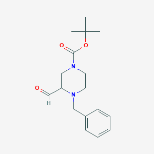 molecular formula C17H24N2O3 B8488166 Tert-butyl 4-benzyl-3-formylpiperazine-1-carboxylate 