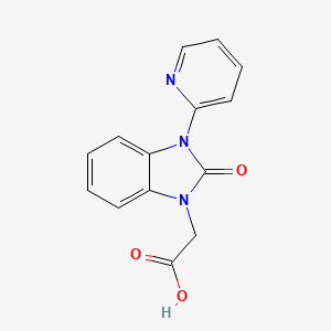molecular formula C14H11N3O3 B8488188 (2-Oxo-3-pyridin-2-yl-2,3-dihydro-1H-benzimidazol-1-yl)acetic acid 
