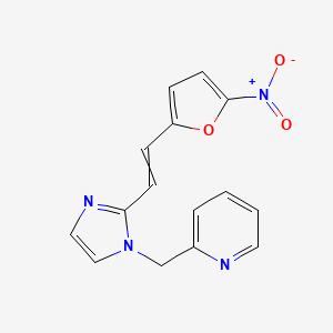 molecular formula C15H12N4O3 B8488194 2-({2-[2-(5-Nitrofuran-2-yl)ethenyl]-1H-imidazol-1-yl}methyl)pyridine CAS No. 61959-54-4